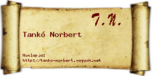 Tankó Norbert névjegykártya